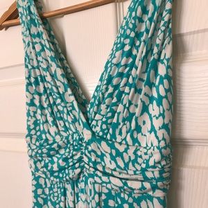 Tart Adrianna bright teal animal print maxi dress